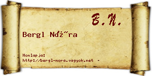 Bergl Nóra névjegykártya
