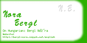 nora bergl business card